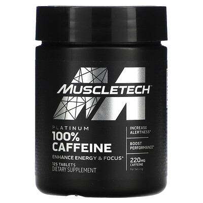 MuscleTech Platinum Caffeine Кофеин 220 мг. 125 табл.