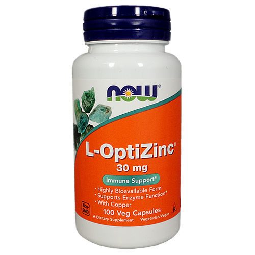 NOW L-OptiZinc Цинк 100 капс. 30 мг.