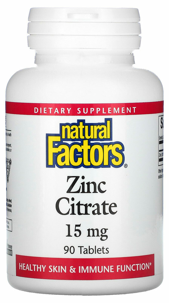 Natural Factors Zinc Citrate Цинк 50 мг. 90 табл.