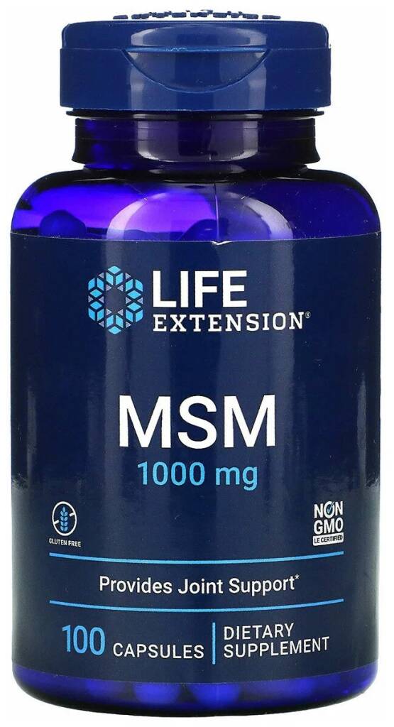 Life Extension MSM Метилсульфонилметан 1000 мг. 100 капс.