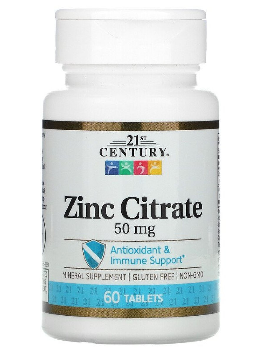 21st Century Zinc Citrate Цинк 50 мг 60 табл.