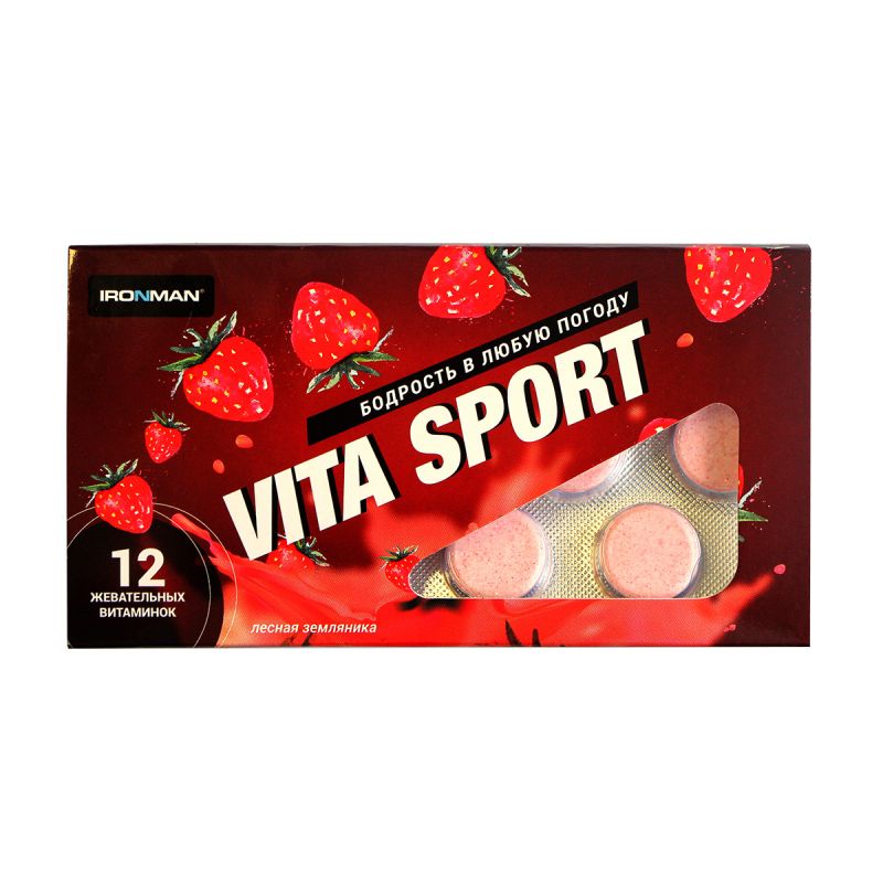 IRONMAN Vita Sport Жевательные таблетки с эхинацеей и янтарной к-той 12 табл.