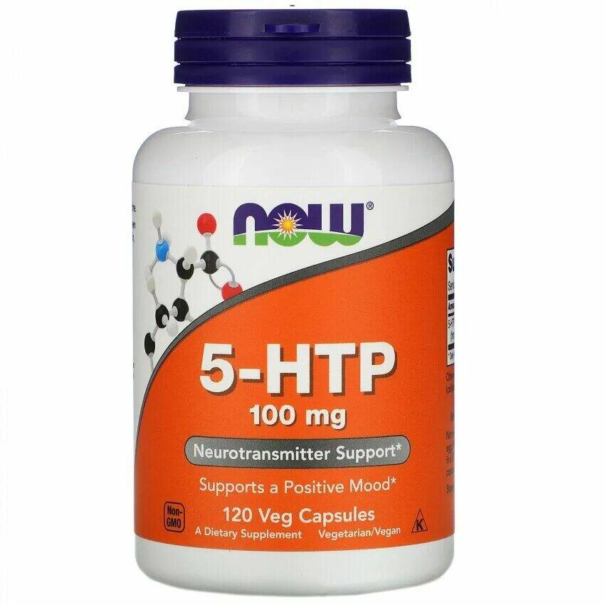 NOW 5-HTP 5-гидрокситриптофан 100 мг. 120 капс.
