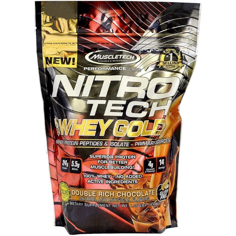 MuscleTech Nitro-Tech 100% Whey Gold Протеин 454 гр.