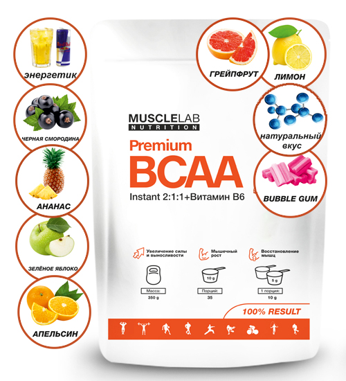 MuscleLab Nutrition BCAA БЦАА 350 гр.