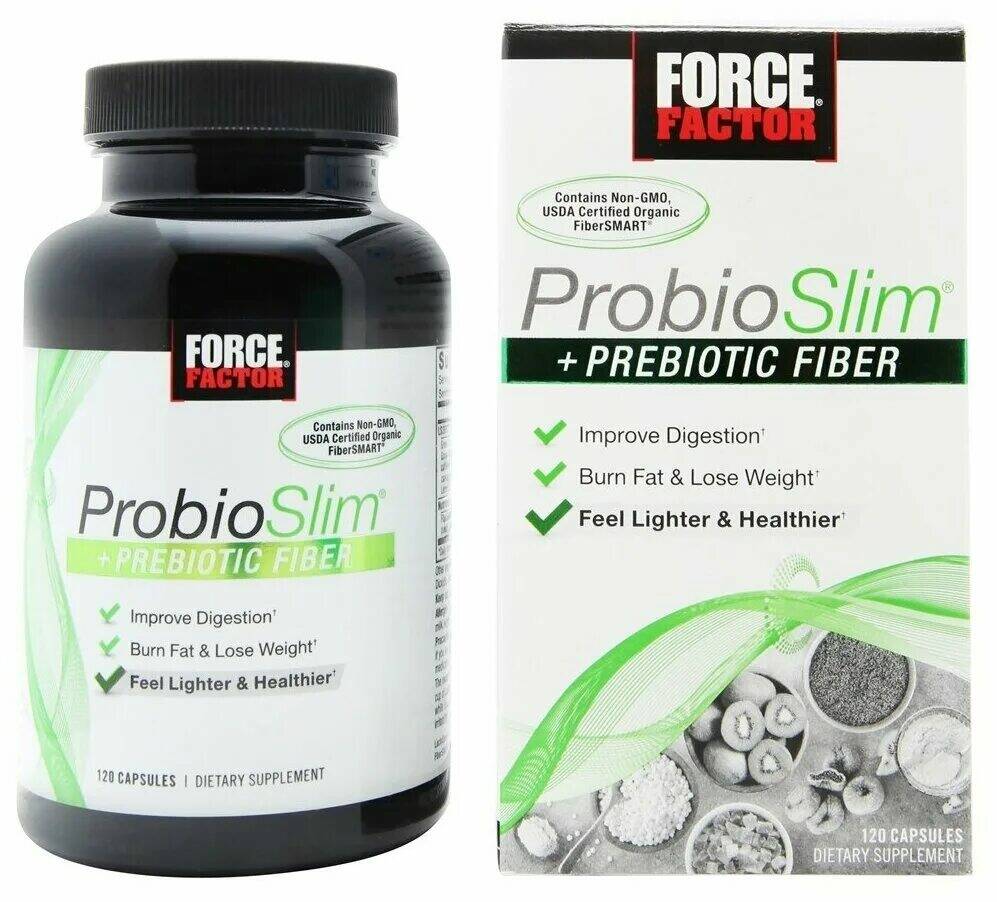 Force Factor ProbioSlim + Prebiotic Fiber Пребиотик 120 капс.