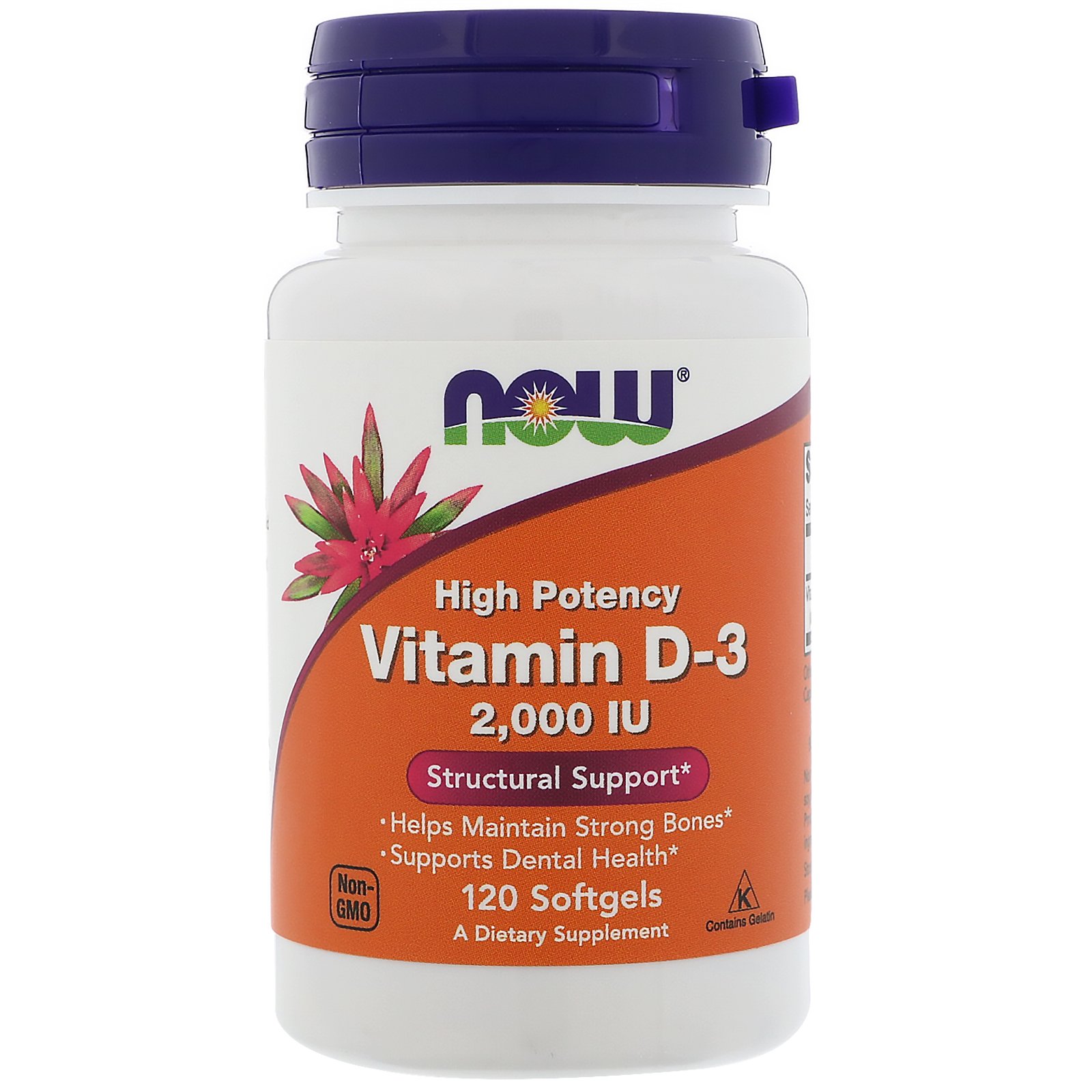 NOW Vitamin D3 2000 Витамин Д-3 120 капс.