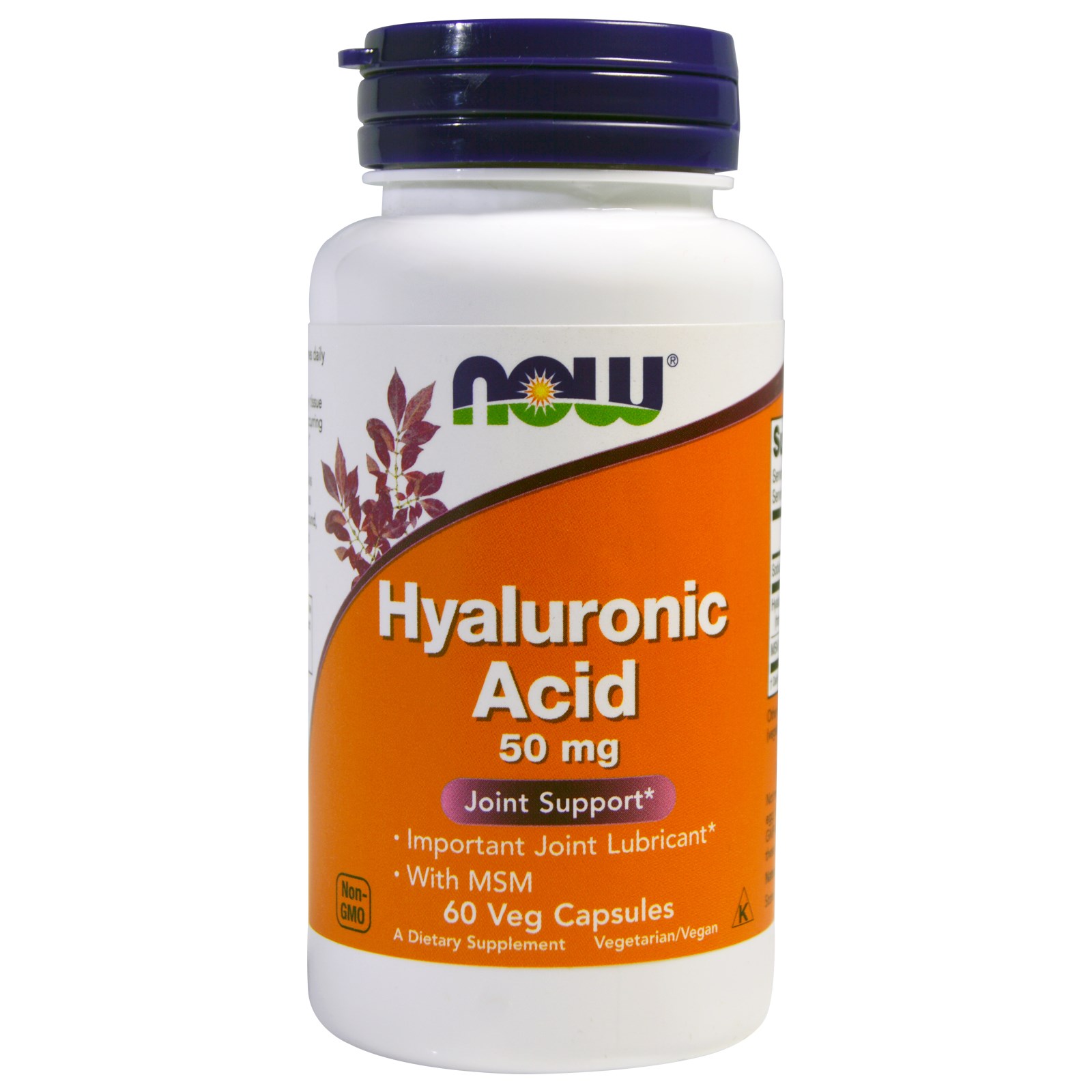 NOW Hyaluronic Acid Гиалурованная к-та 50 мг. 60 капс.