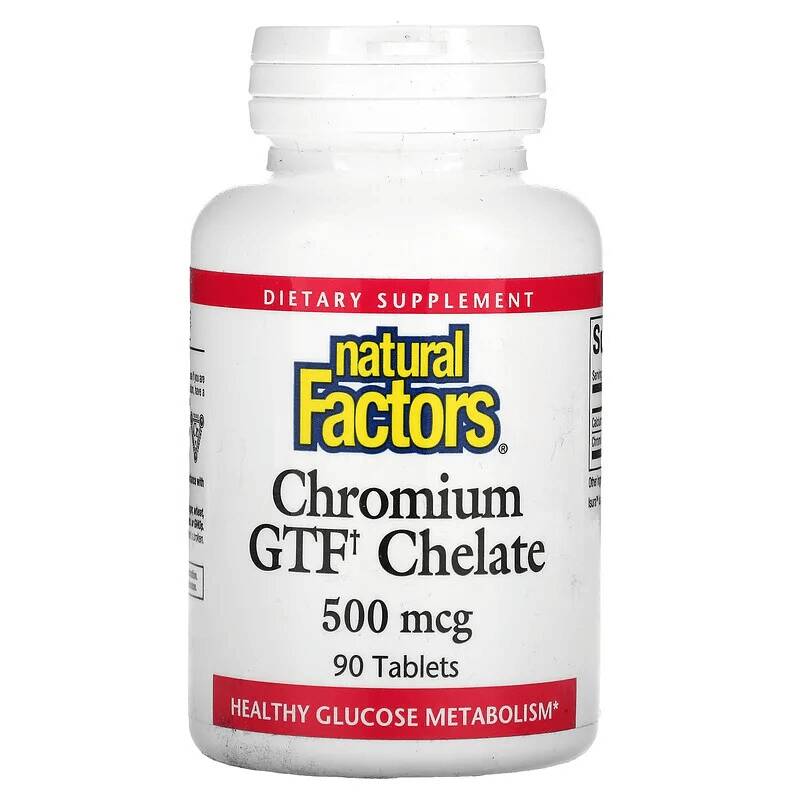 Natural Factors Chromium GTF Chelate хром 500 мкг. 90 табл.