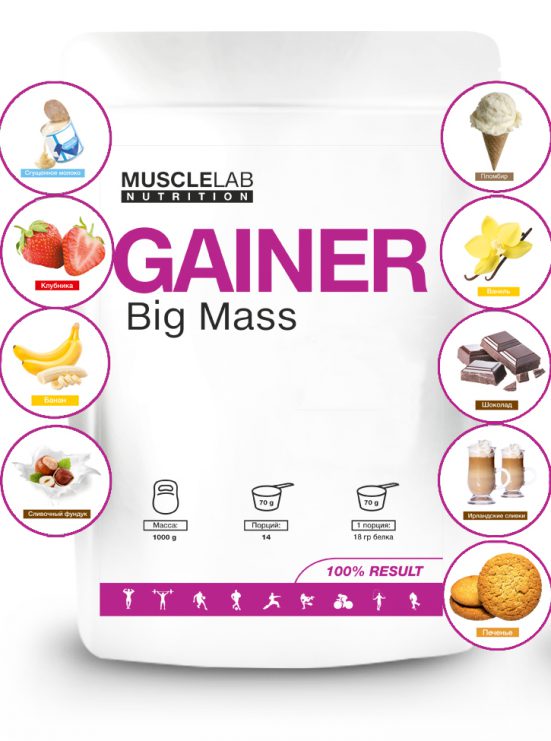 MuscleLab Nutrition Gainer Big Mass Гейнер 1000 гр.