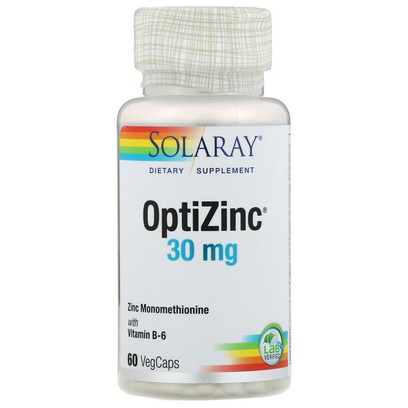 Solaray OptiZinc Цинк 60 капс. 30 мг.