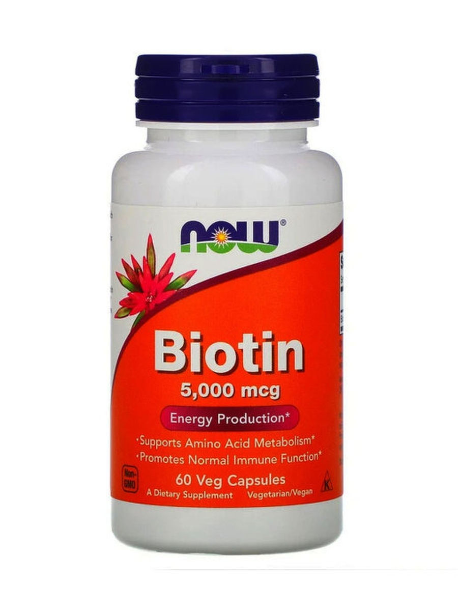 NOW Biotin Биотин 5000 мкг 60 капс.