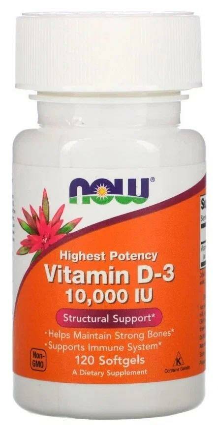 NOW Vitamin D3 10000 Витамин Д-3 120 капс.