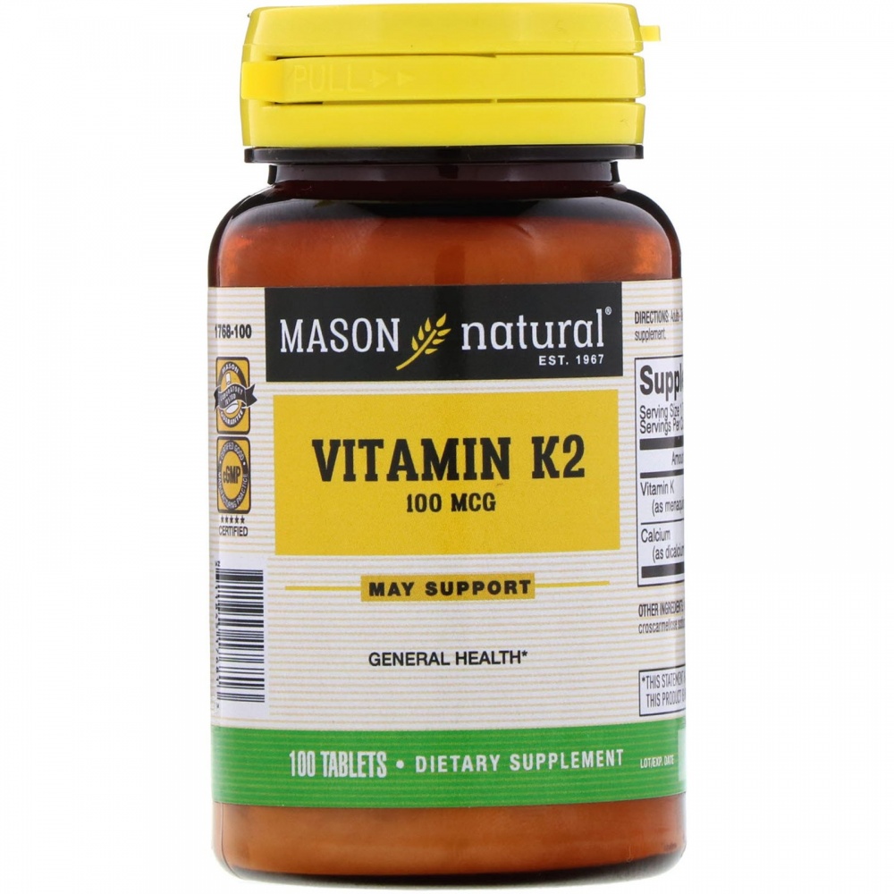 Mason Natural Vitamin K2 Витамин К2 100 таб. 100 мкг.