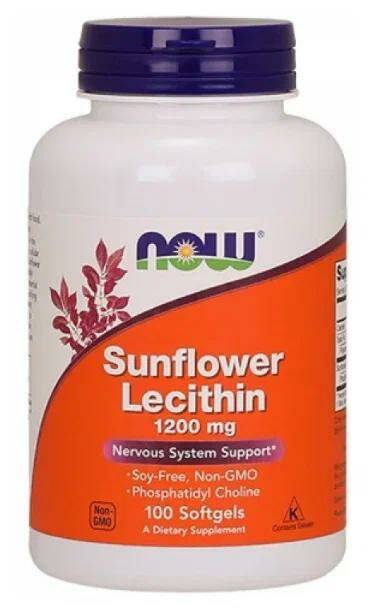 NOW Sunflower Lecithin Лецитин 1200 мг. 100 капс.