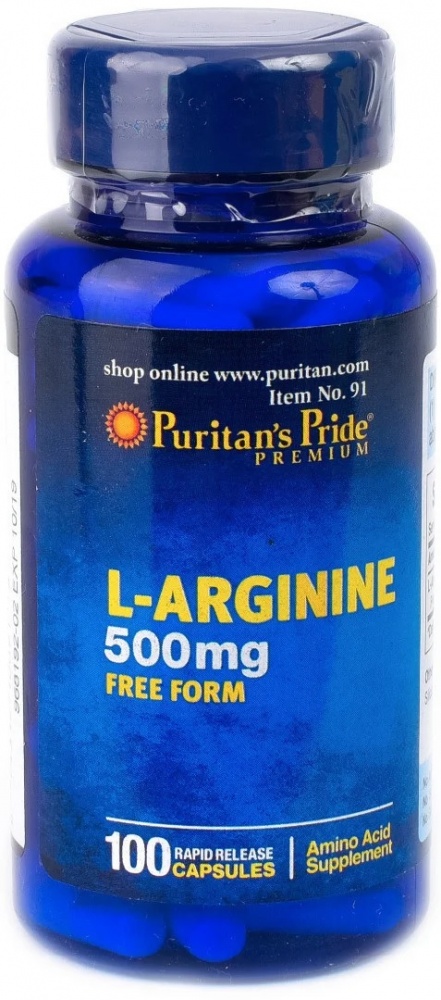 Puritan's Pride L-Arginine Аргинин 500 мг. 100 капс.