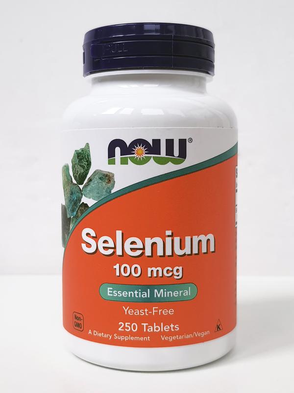 NOW Selenium Селен 100 мкг 250 табл.