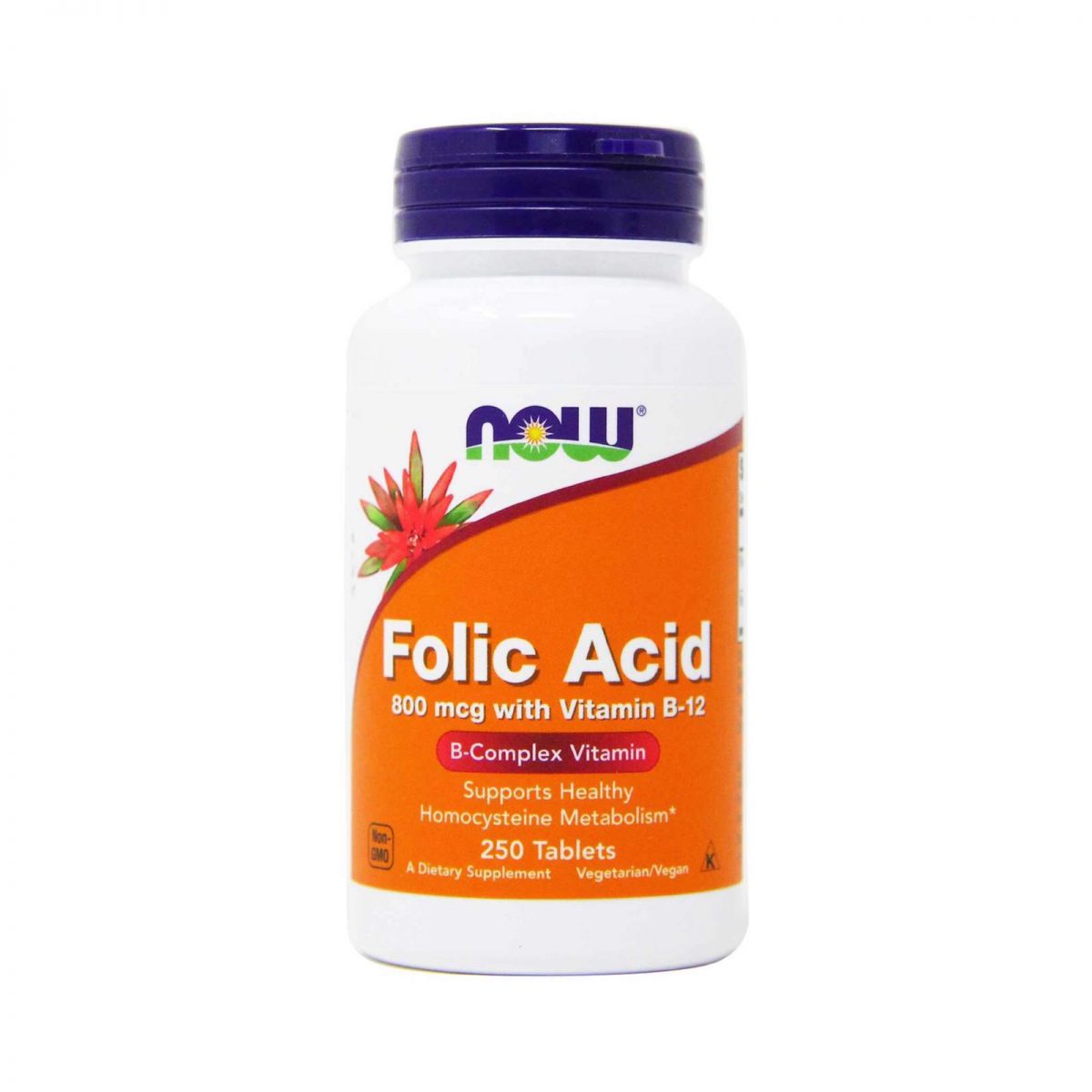 NOW Folic Acid Фолиевая кислота 800 мкг 250 табл.