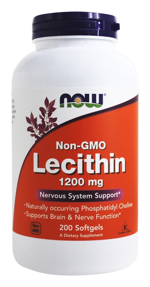 NOW Lecithin Лецитин 1200 мг. 200 капс.