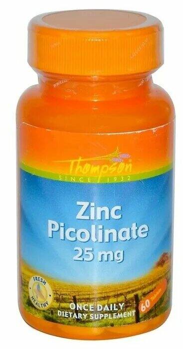 Thompson Zinc Picolinate Цинк 25 мг. 60 табл.
