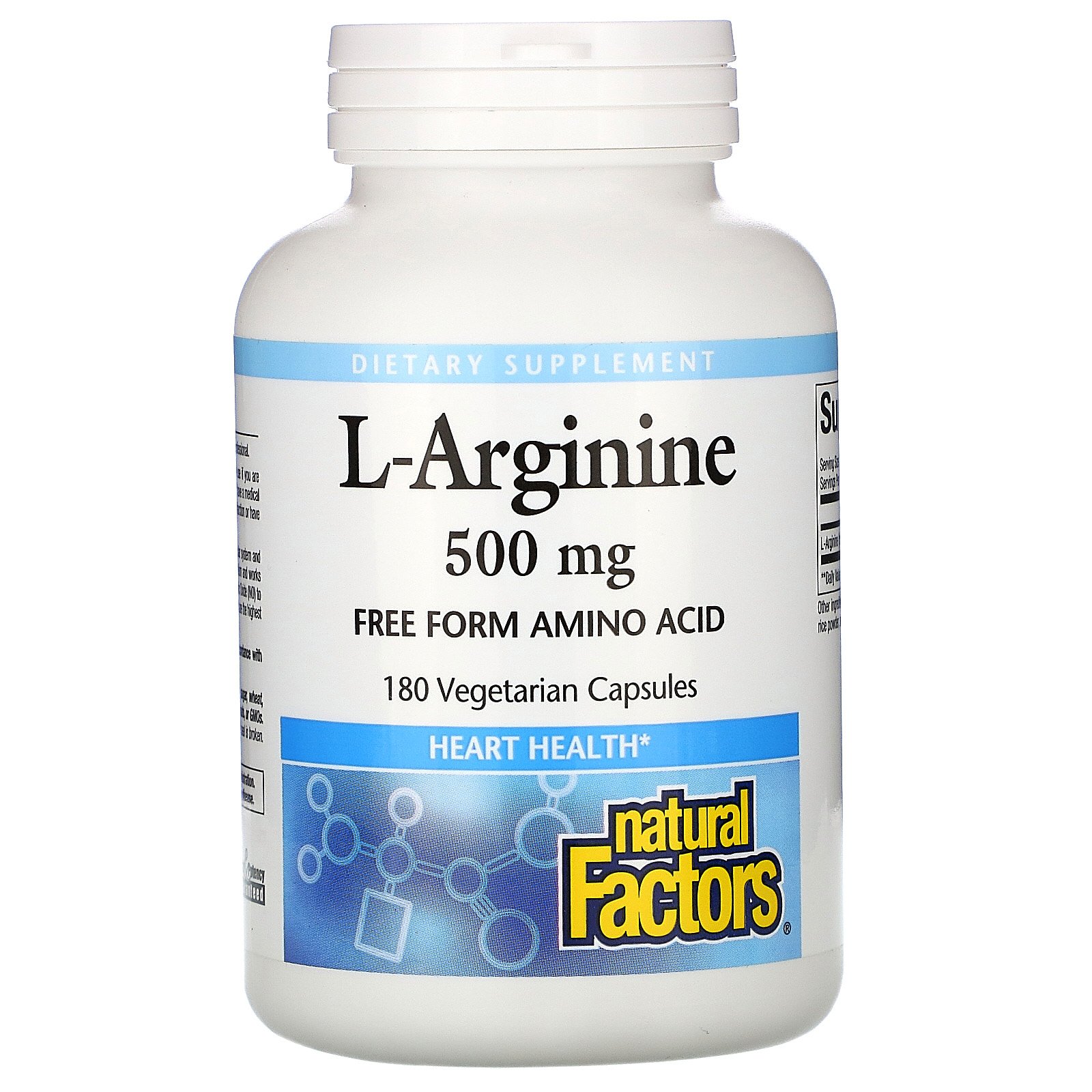 Natural Factors L-Arginine Аргинин 500 мг. 180 капс.